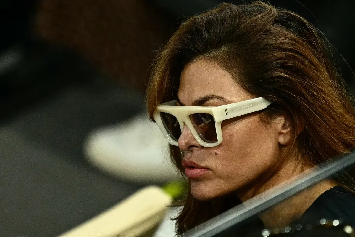 Eva Mendes wearing sunglasses at the Olympics.