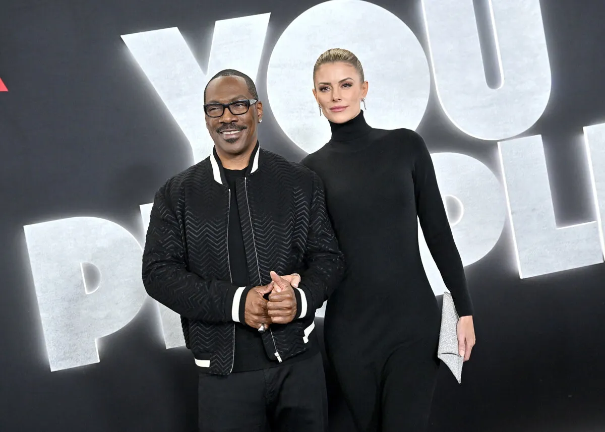 Paige Butcher and Eddie Murphy at the premiere of the Los Angeles Premiere of Netflix's "You People".