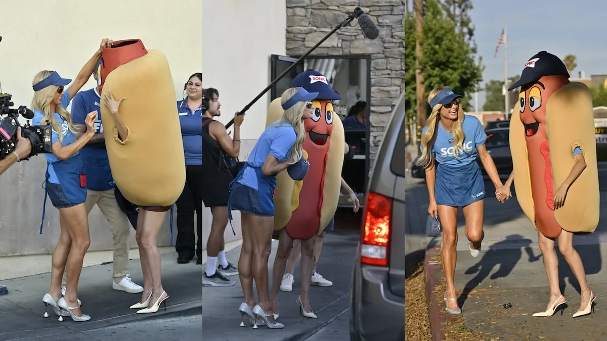 Socialites Paris Hilton and Nicole Richie work at Sonic Drive-In while filming scenes for “The Simple Life” reboot