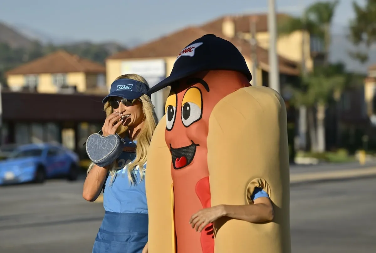 Socialites Paris Hilton and Nicole Richie work at Sonic Drive-In while filming scenes for “The Simple Life” reboot