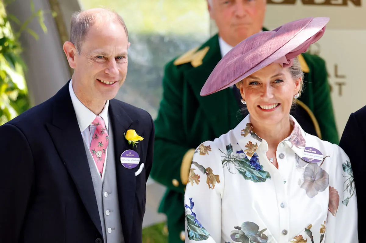 Prince Edward and Sophie, who may take over the Royal Lodge, stand next to each other