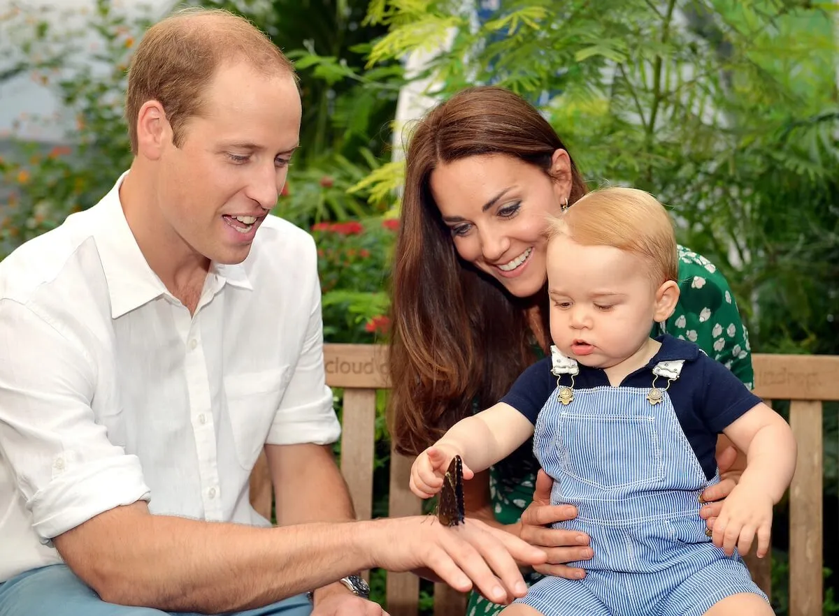 Prince William and Kate Middleton with a young Prince George