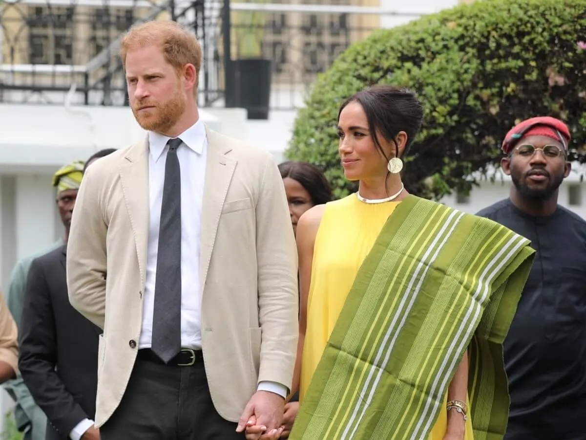 Prince Harry and Meghan Markle visit the Lagos State Governor's Office in Nigeria