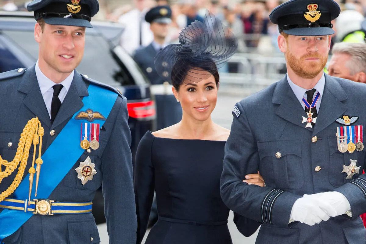 Prince Harry and Meghan Markle, who referred to Kate Middleton as 'Kate,' not 'Catherine' in a get well message, walk with Prince William