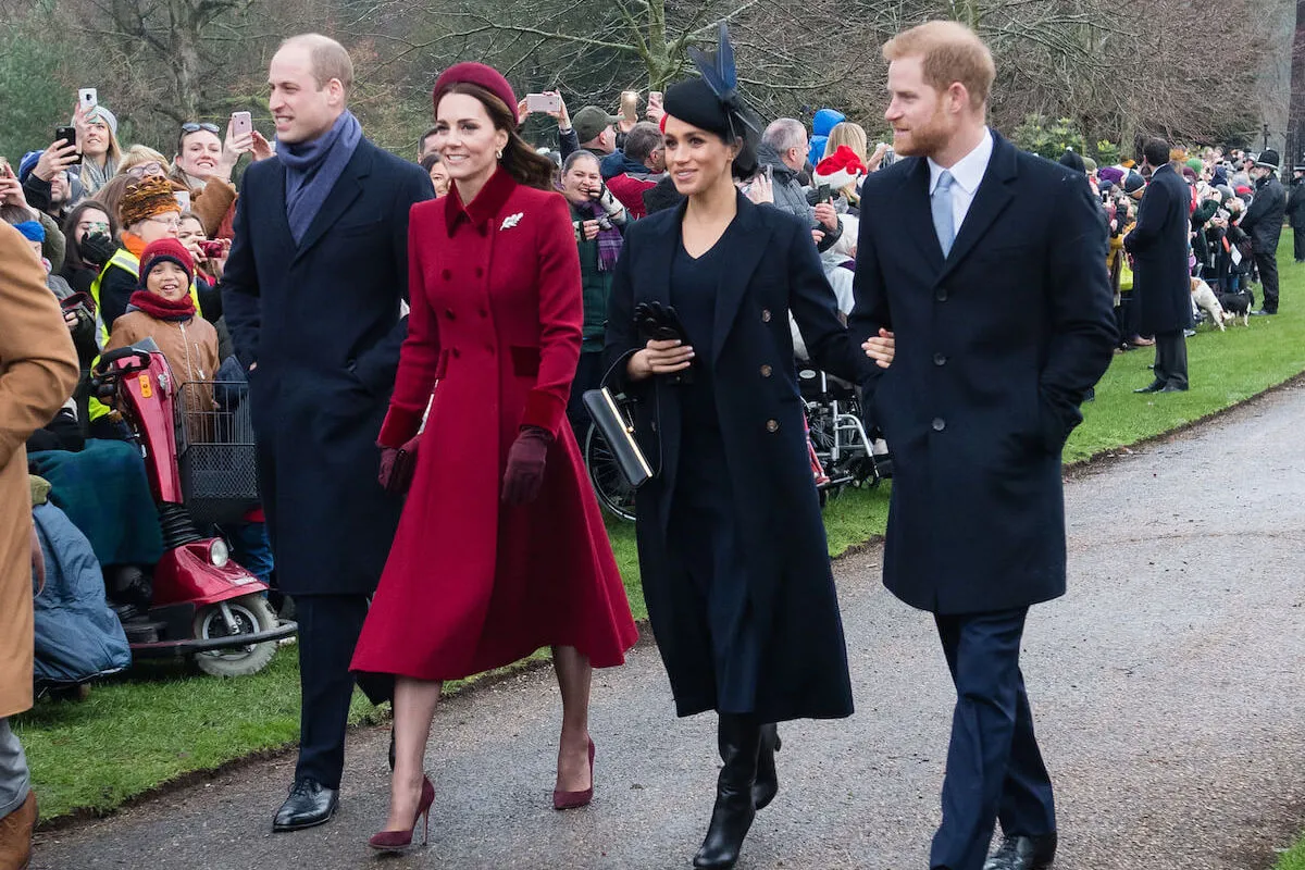 Prince William, Kate Middleton, Meghan Markle, and Prince Harry on Christmas Day 2018