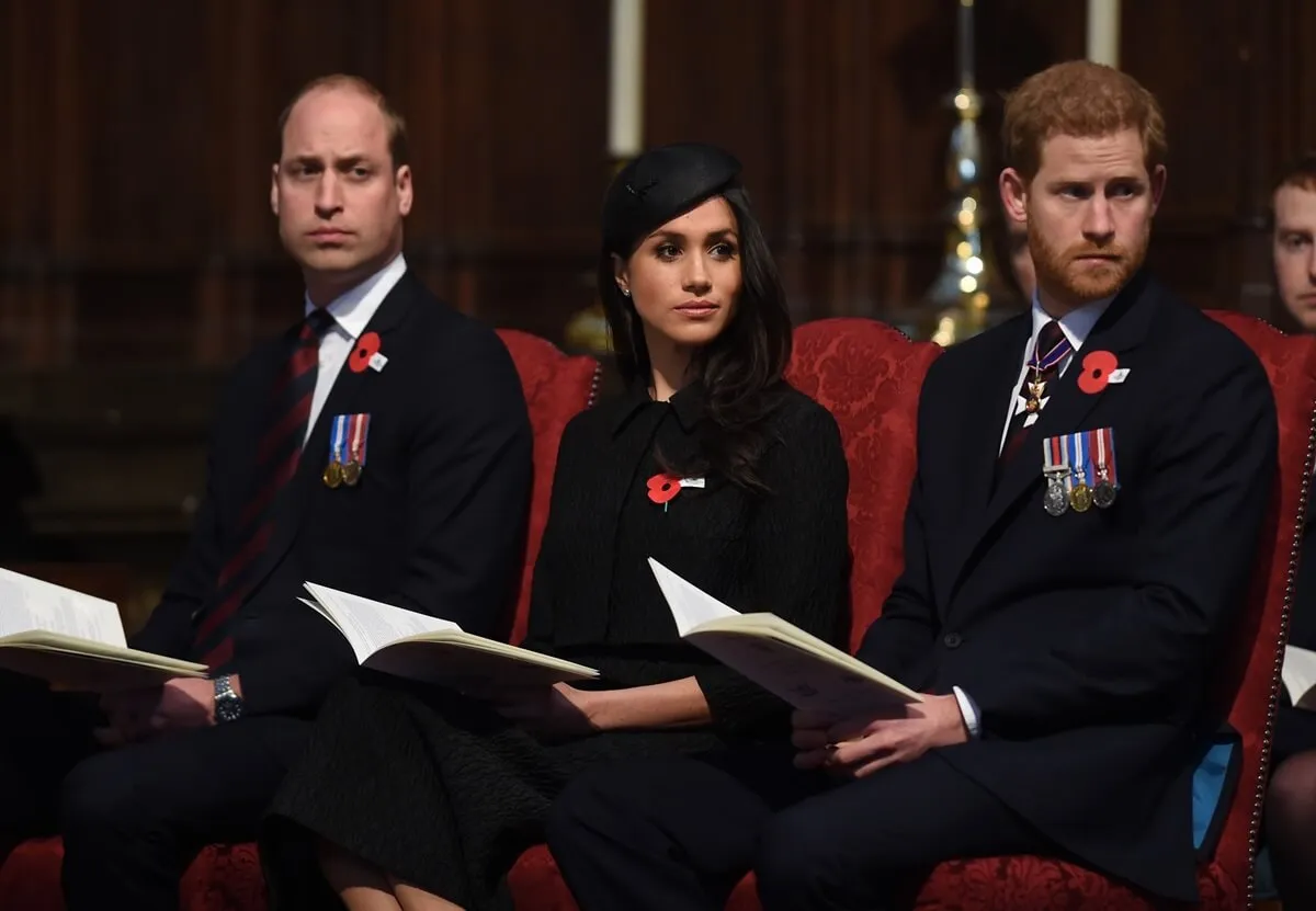 Prince William, Meghan Markle, and Prince Harry attend an Anzac Day service at Westminster Abbey