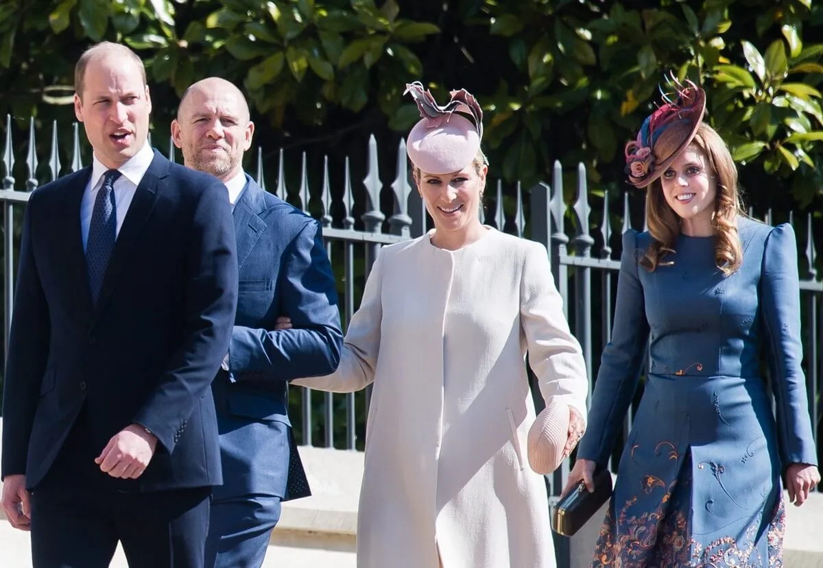 Prince William, Mike Tindall, Zara Tindall, and Princess Beatrice attend Easter Sunday service at St. George's Chapel