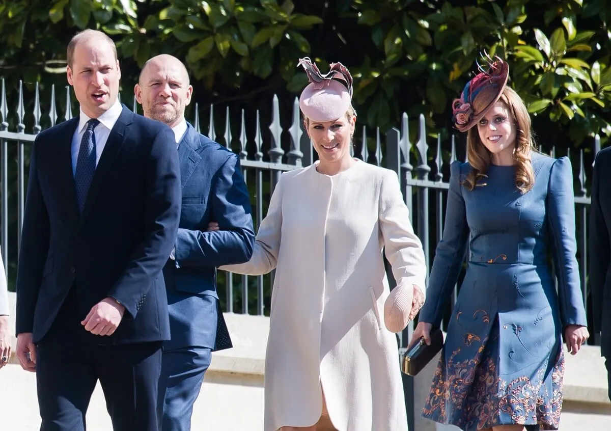 Prince William, Mike and Zara Tindall, and Princess Beatrice attend Easter Sunday service at St. George's Chapel