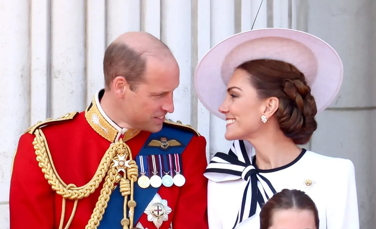 Prince William and Kate Middlton on the Buckingham Palace balcony during Trooping the Colour