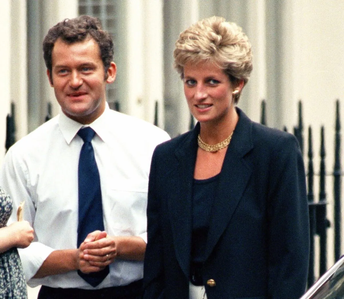 Princess Diana with her butler, Paul Burrell, in London (circa 1994)