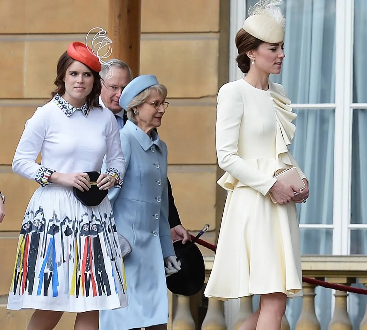 Princess Eugenie, Kate Middleton, and other members of the royal family attend a garden party at Buckingham Palace