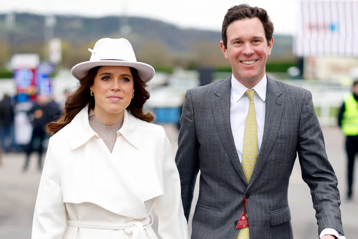 Princess Eugenie and Jack Brooksbook, who may move back to the U.K. from Portugal, walk together