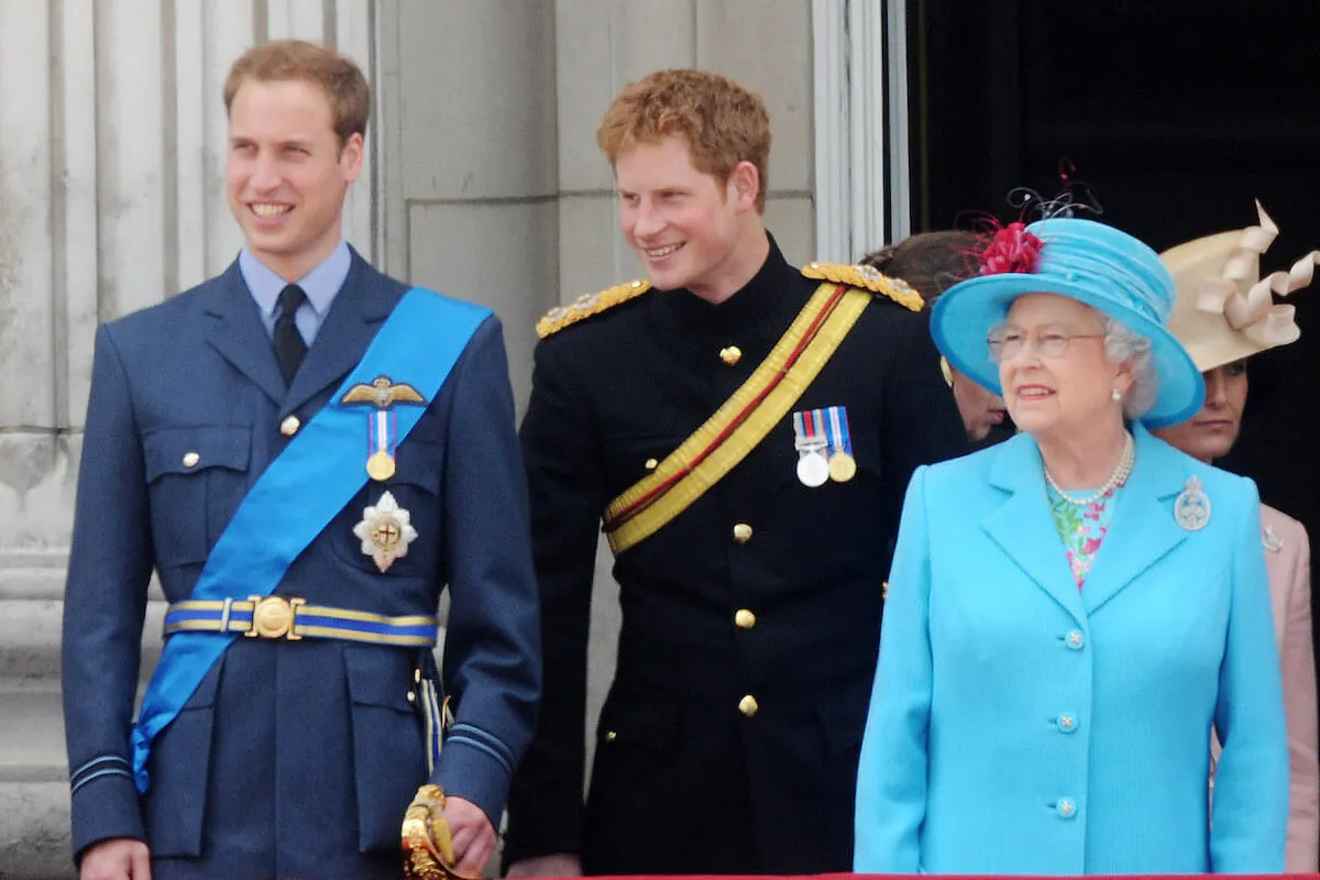 Queen Elizabeth, whom Snoop Dogg called 'my girl,' with Prince William and Prince Harry