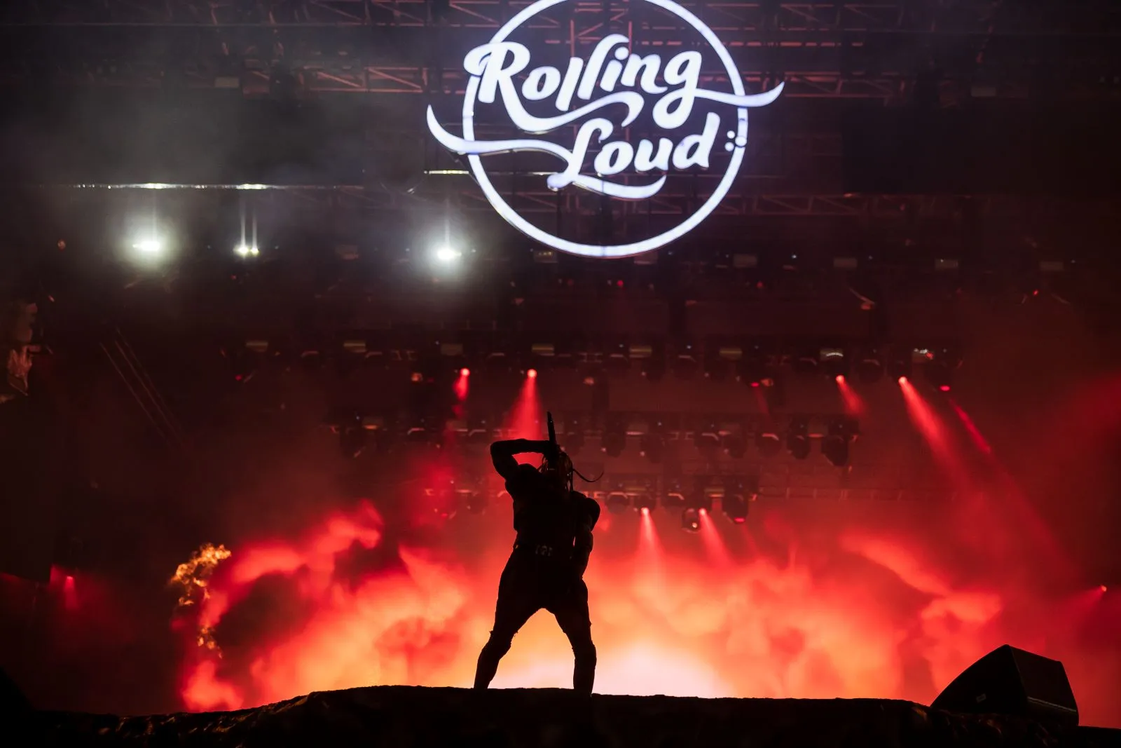 Rolling Loud Miami 2024 headliner Travis Scott performs on stage.