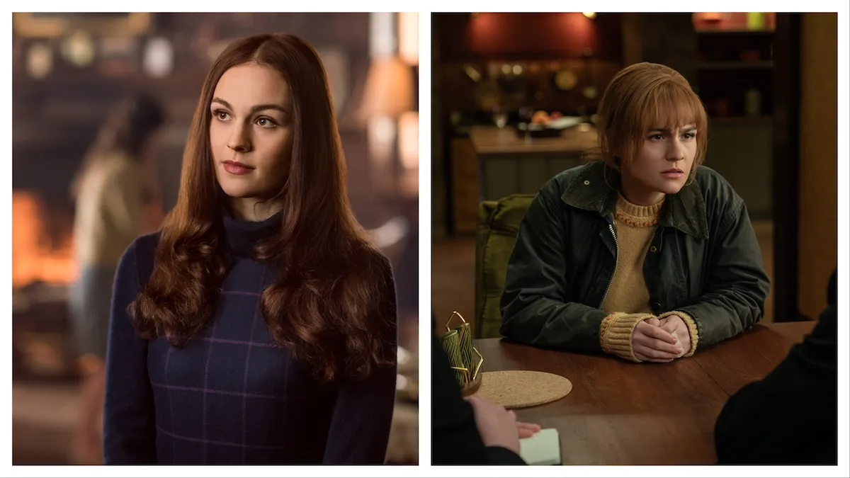 Side by side photos of Brianna in 'Outlander' Season 2 and Season 7B