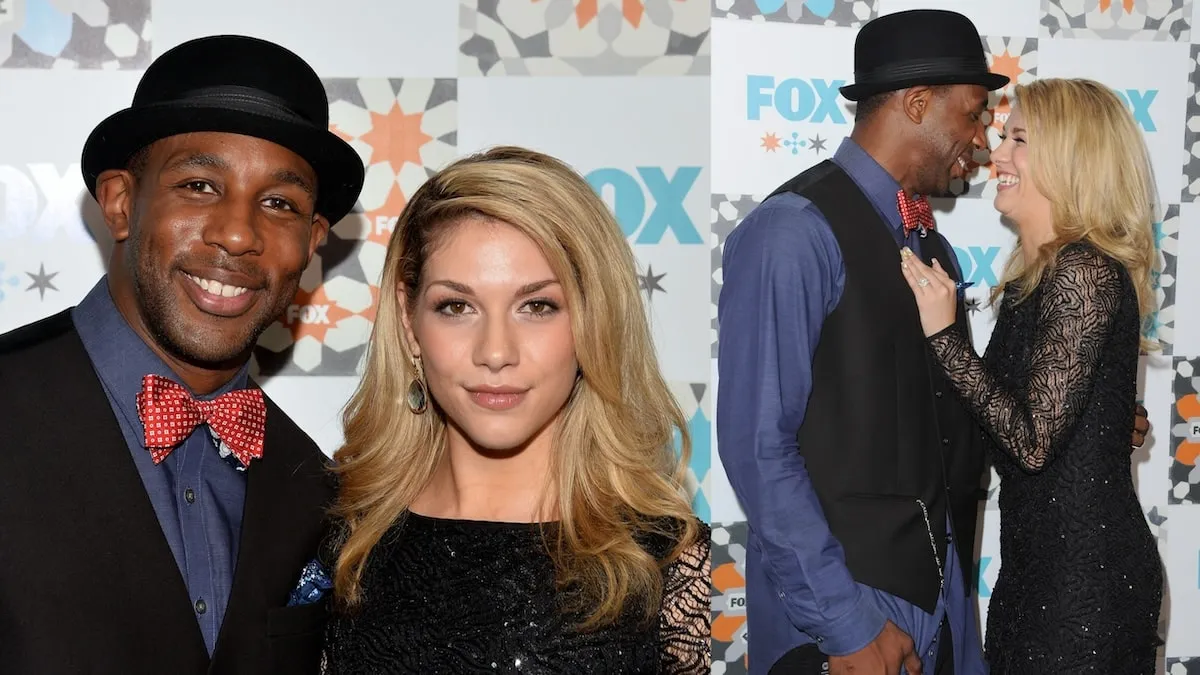 Dancers Stephen 'tWitch' Boss and Allison Holker hold each other on the red carpet in 2014