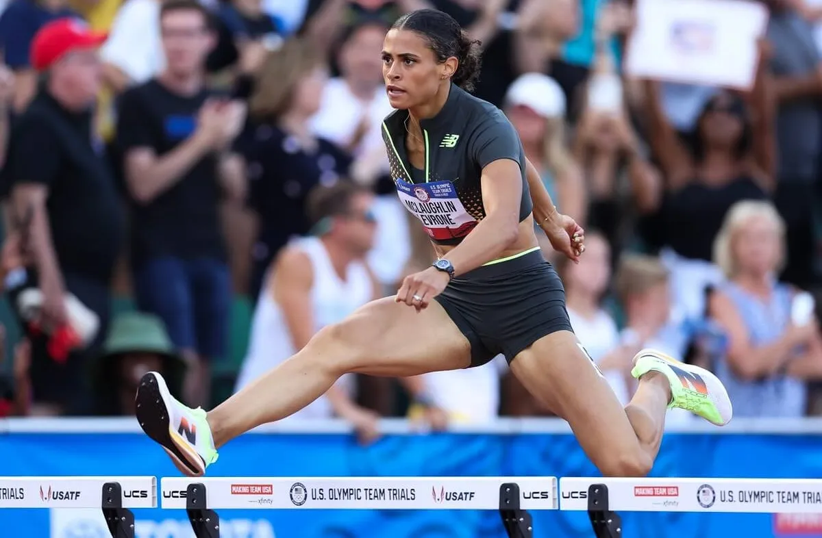 Sydney McLaughlin-Levrone competes in the women's 400 meter hurdles at the 2024 U.S. Olympic Team Track & Field Trials