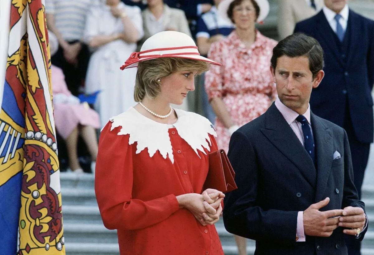 Then-Prince Charles looking Irritated with Princess Diana during a visit to Canada