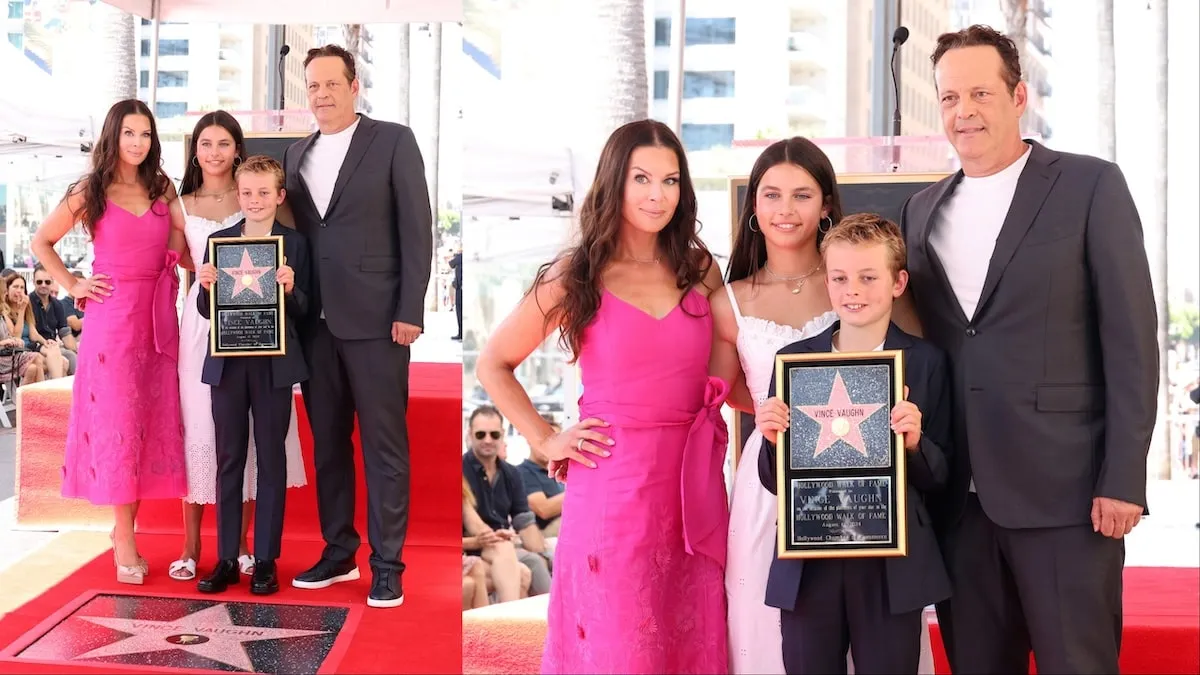 The Vaughn family, Kyla Weber, Locklyn, Vernon, and Vince Vaughn, at The Hollywood Walk of Fame star ceremony