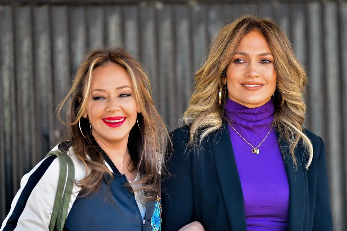 Leah Remini and Jennifer Lopez seen on location for 'Second Act' in Queens.