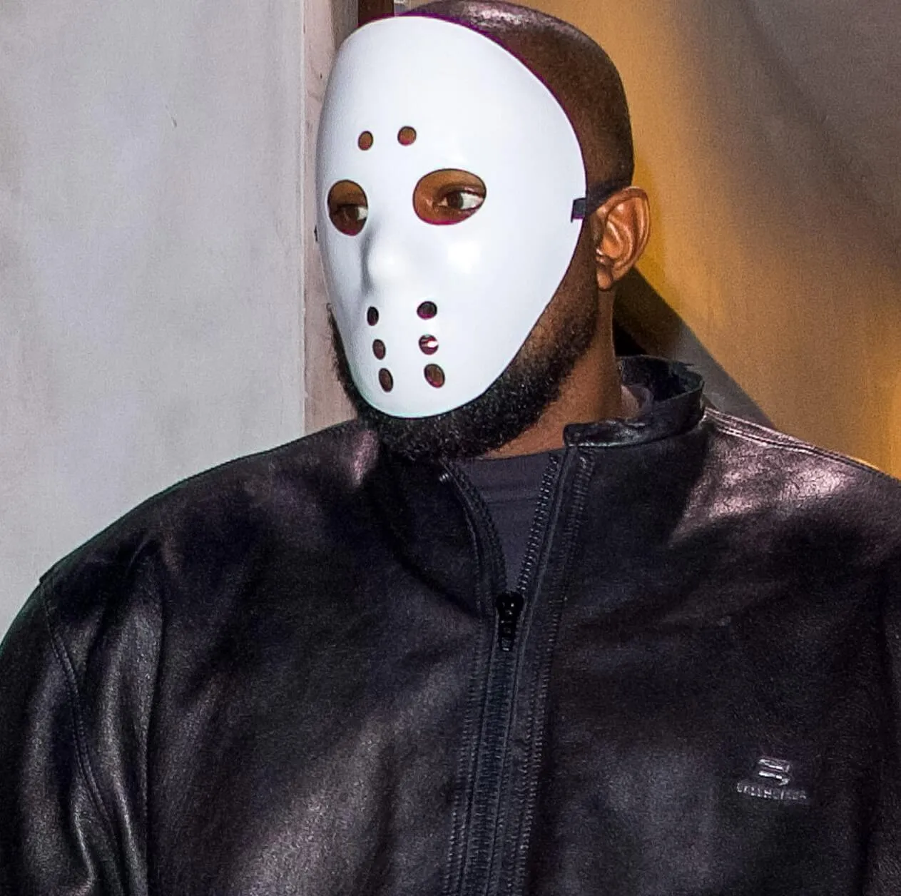 "Slide" rapper Kanye West wearing a mask