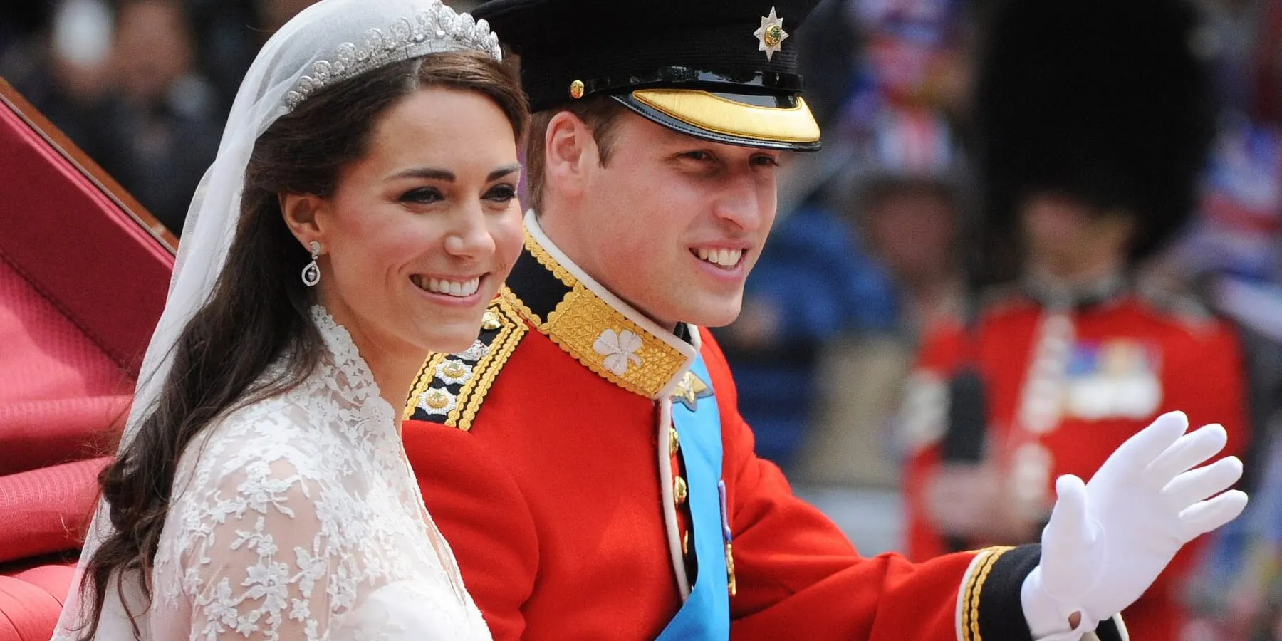 Kate Middleton and Prince William on their wedding day in April 2011.