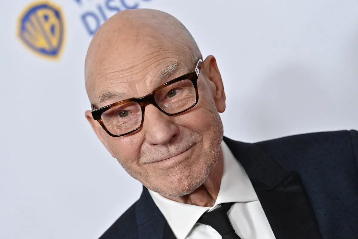 Patrick Stewart posing in a suit at the 37th Annual American Cinematheque Awards Honoring Helen Mirren, Kevin Goetz And Screen Engine.