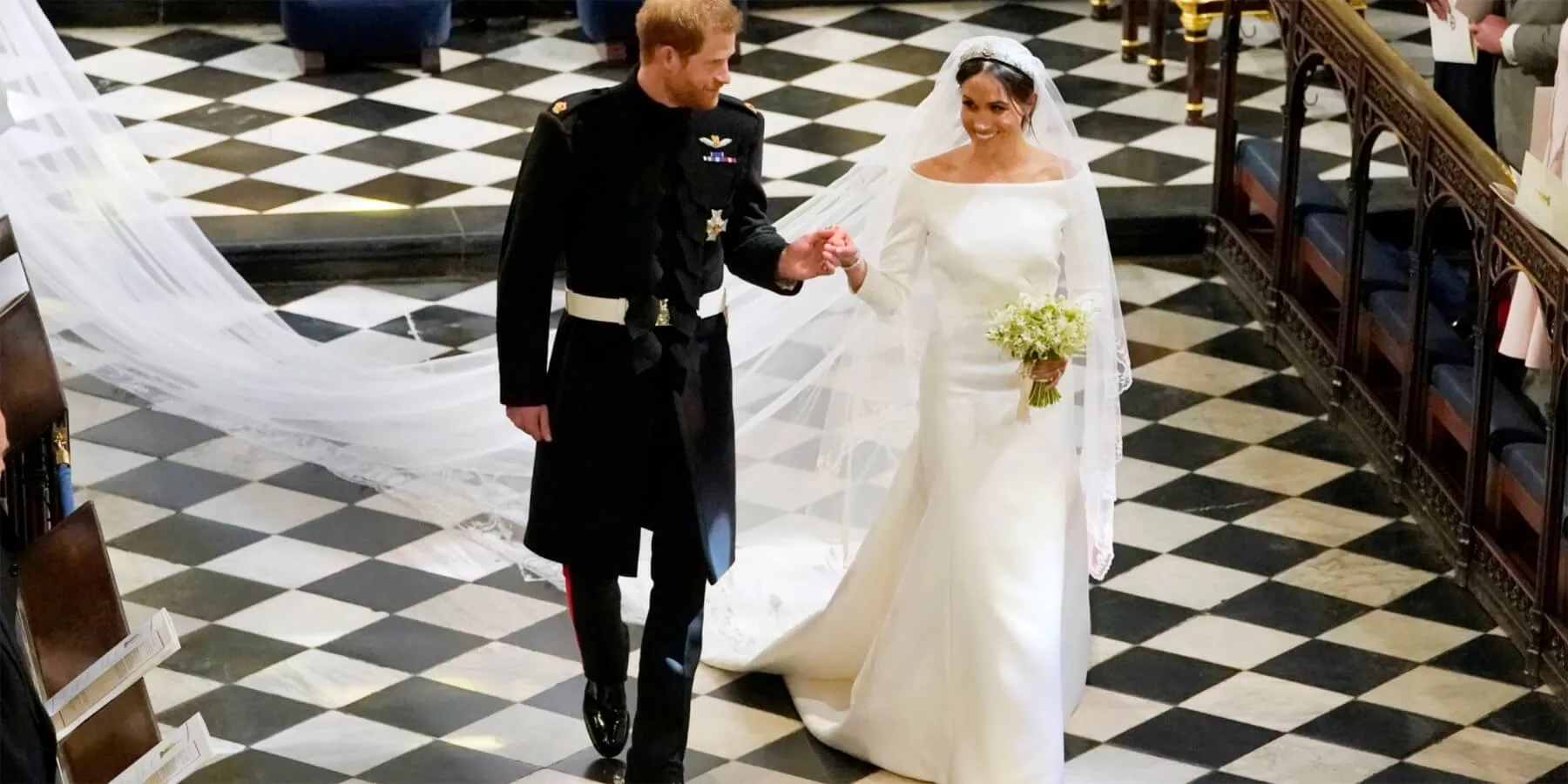 Prince Harry and Meghan Markle on their 2018 wedding day