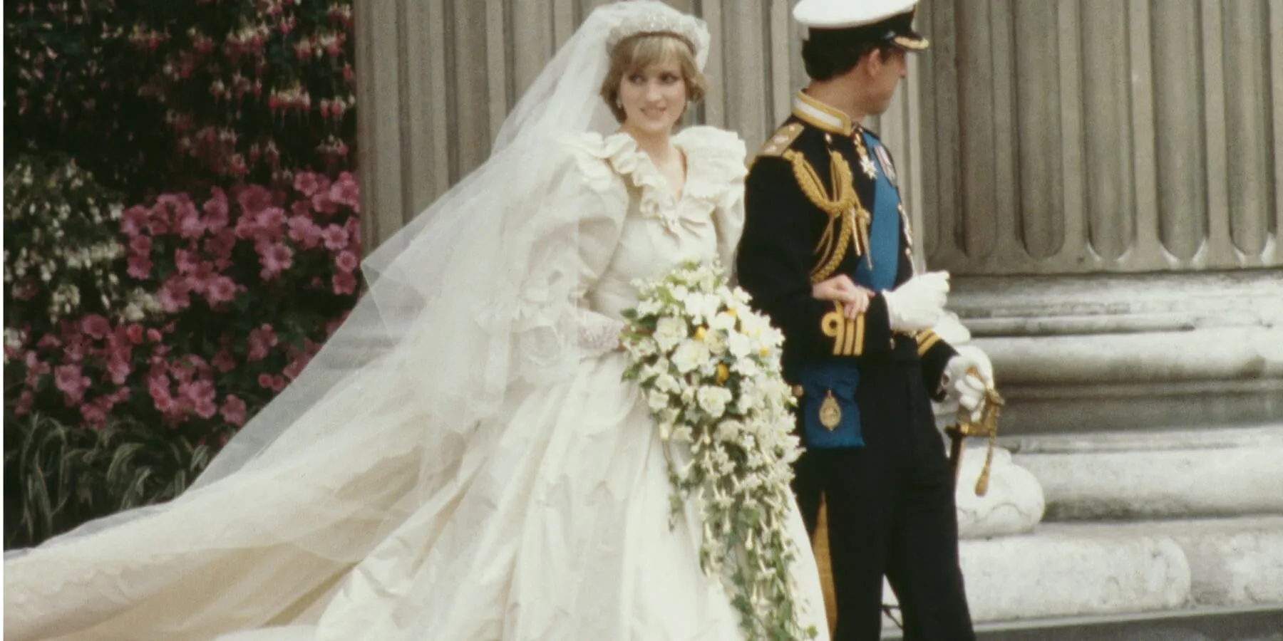 Princess Diana and Prince Charles on their wedding day in 1981.