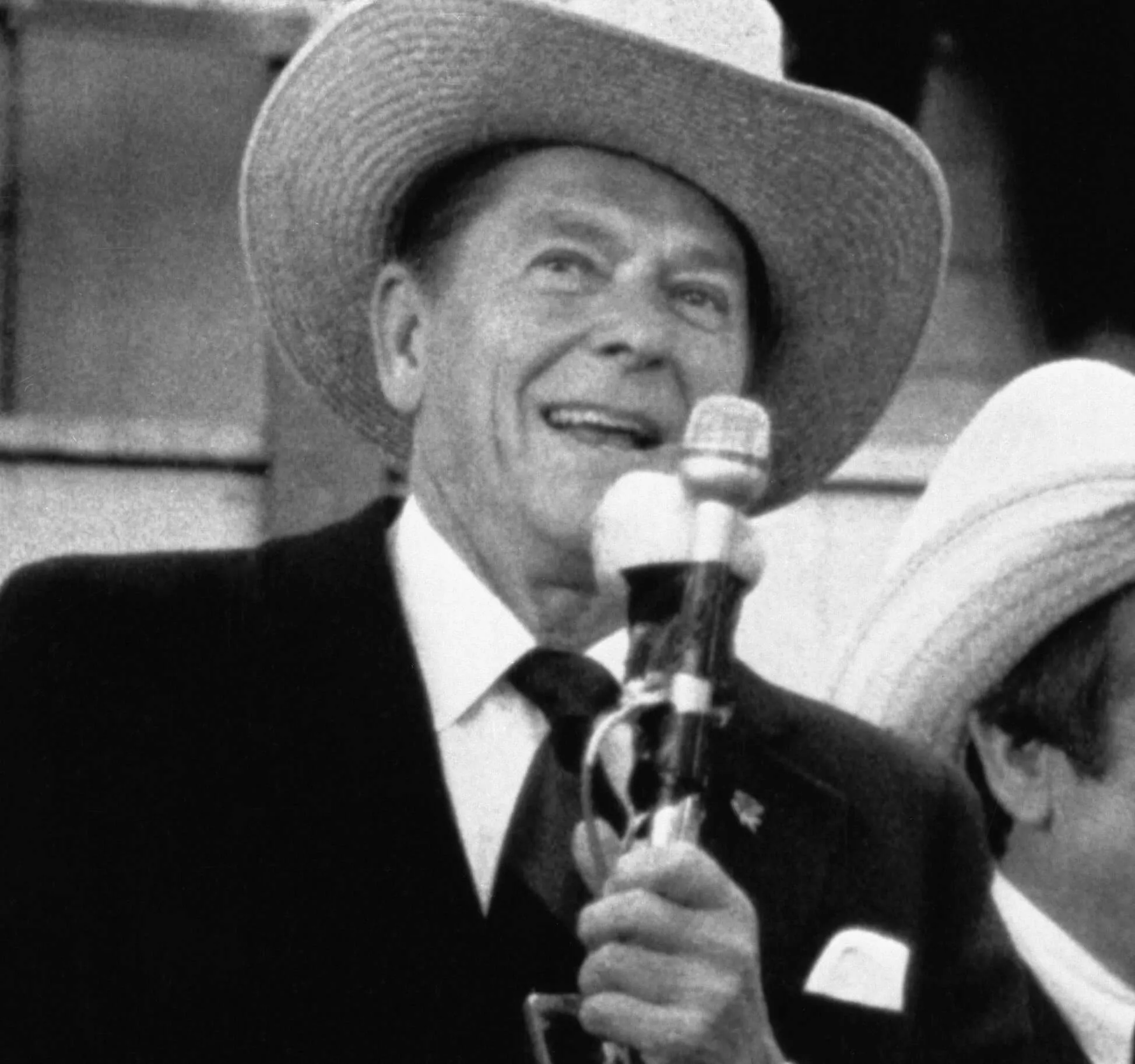 Ronald Reagan wearing a cowboy hat