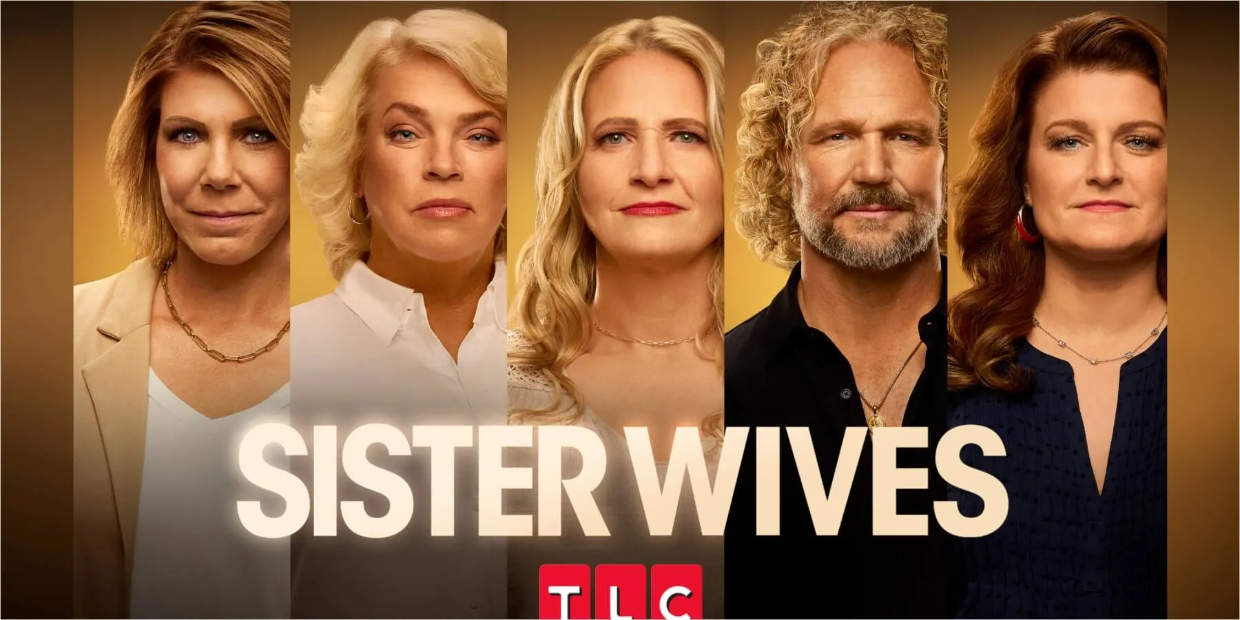 'Sister Wives' key art featuring Meri, Janelle, Christine, Kody, and Robyn Brown