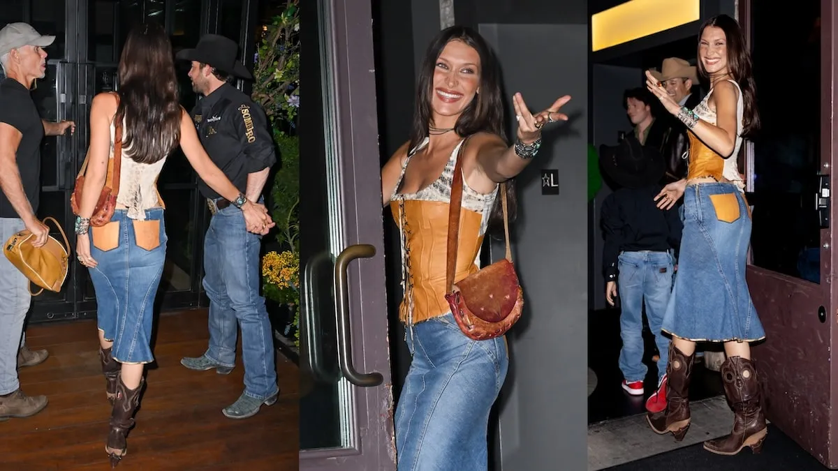 Dating couple Adan Banuelos and Bella Hadid enter a restaurant in NYC