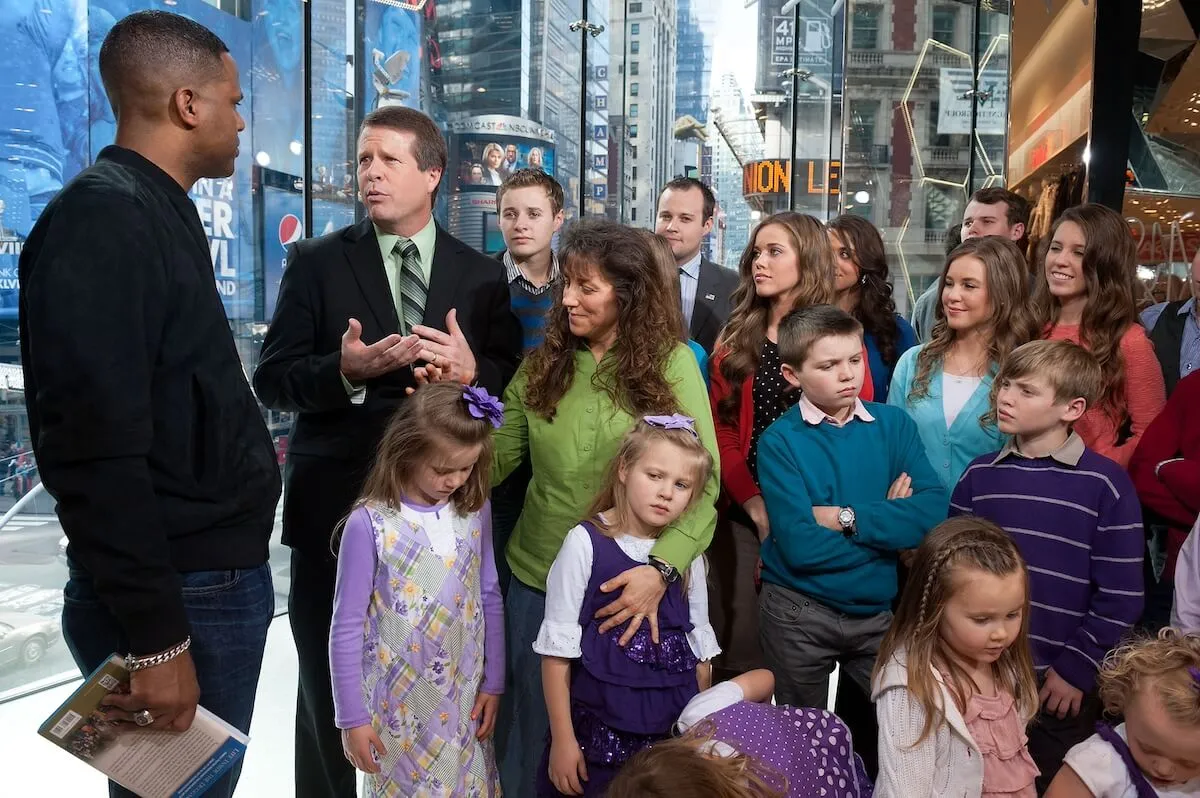 Members of the Duggar family during a 2014 appearance on Extra