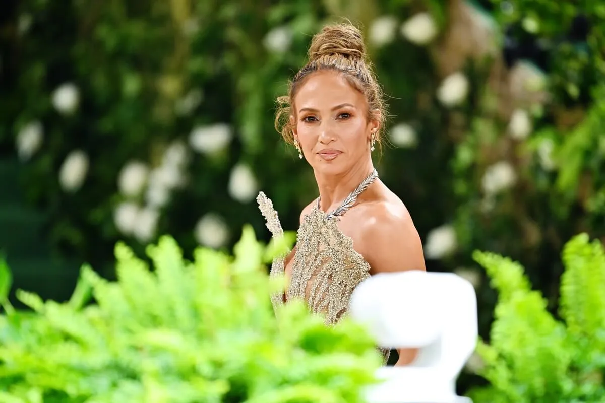 Jennifer Lopez attends the 2024 Met Gala Celebrating "Sleeping Beauties: Reawakening Fashion" wearing a brown dress.