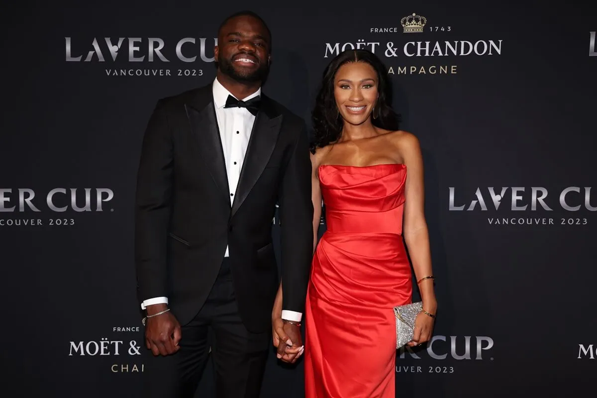 Frances Tiafoe and girlfriend Ayan Broomfield arrive on the black carpet for the Laver Cup Gala