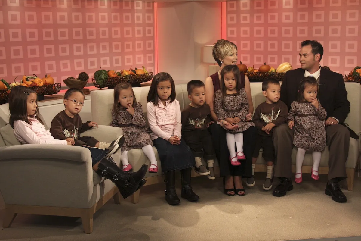 Jon and Kate Gosselin of 'Jon and Kate Plus 8' sitting on a couch during an appearance on the Today show