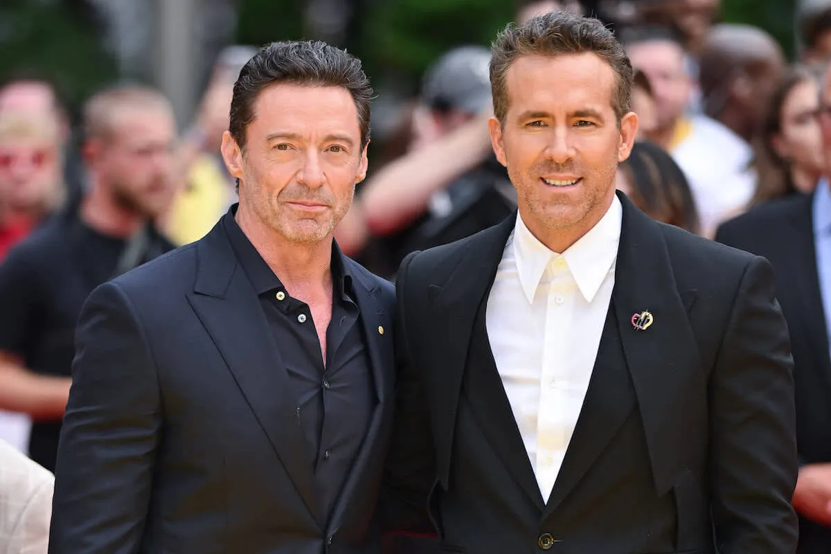 Hugh Jackman and Ryan Reynolds, who replaced a line Bob Iger requested he remove with one about Pinocchio, at the 'Deapool & Wolverine' premiere