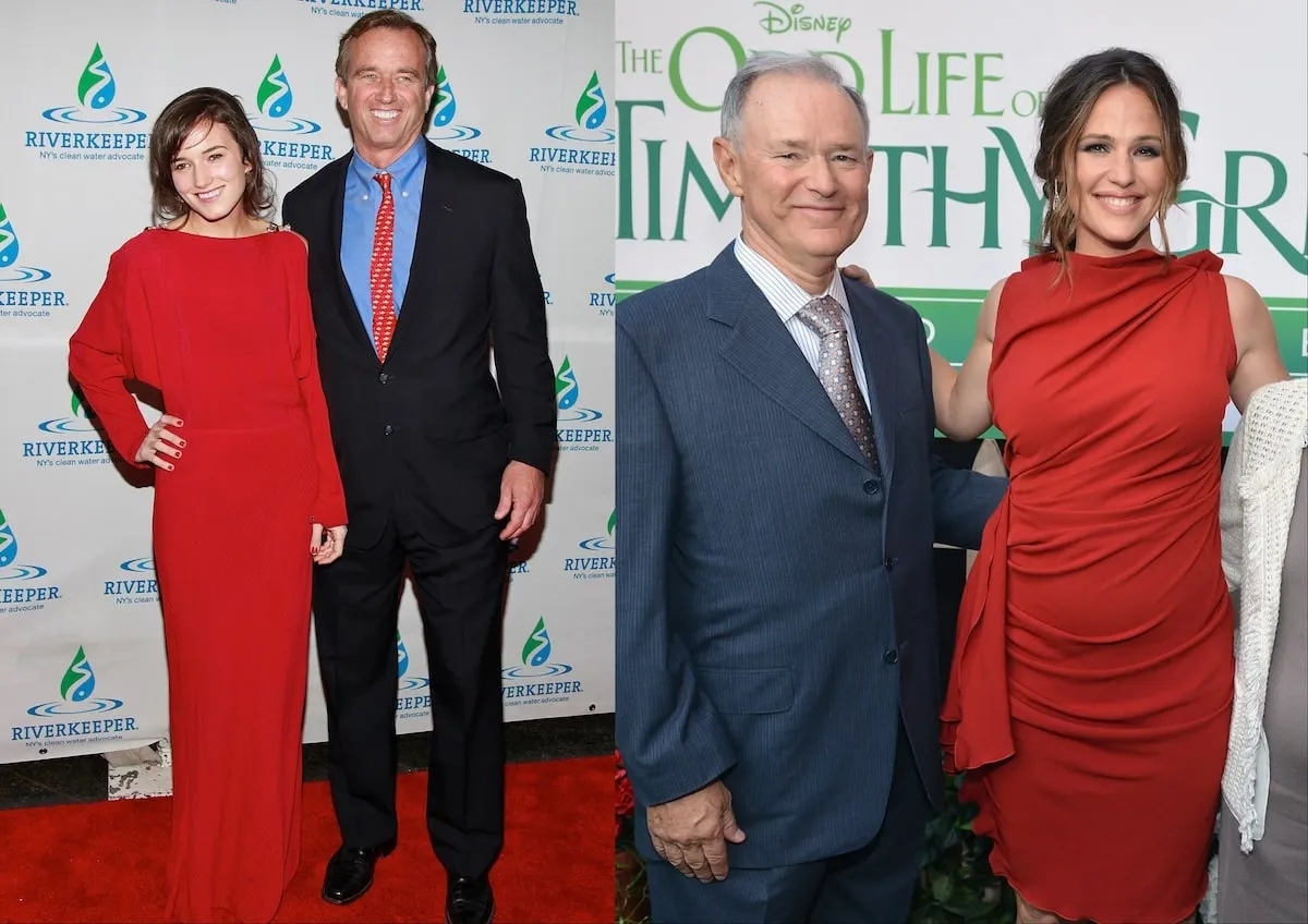 A photo of Kick Kennedy and her dad, Robert F. Kennedy Jr., alongside a photo of Jennifer Garner and her dad, William Garner