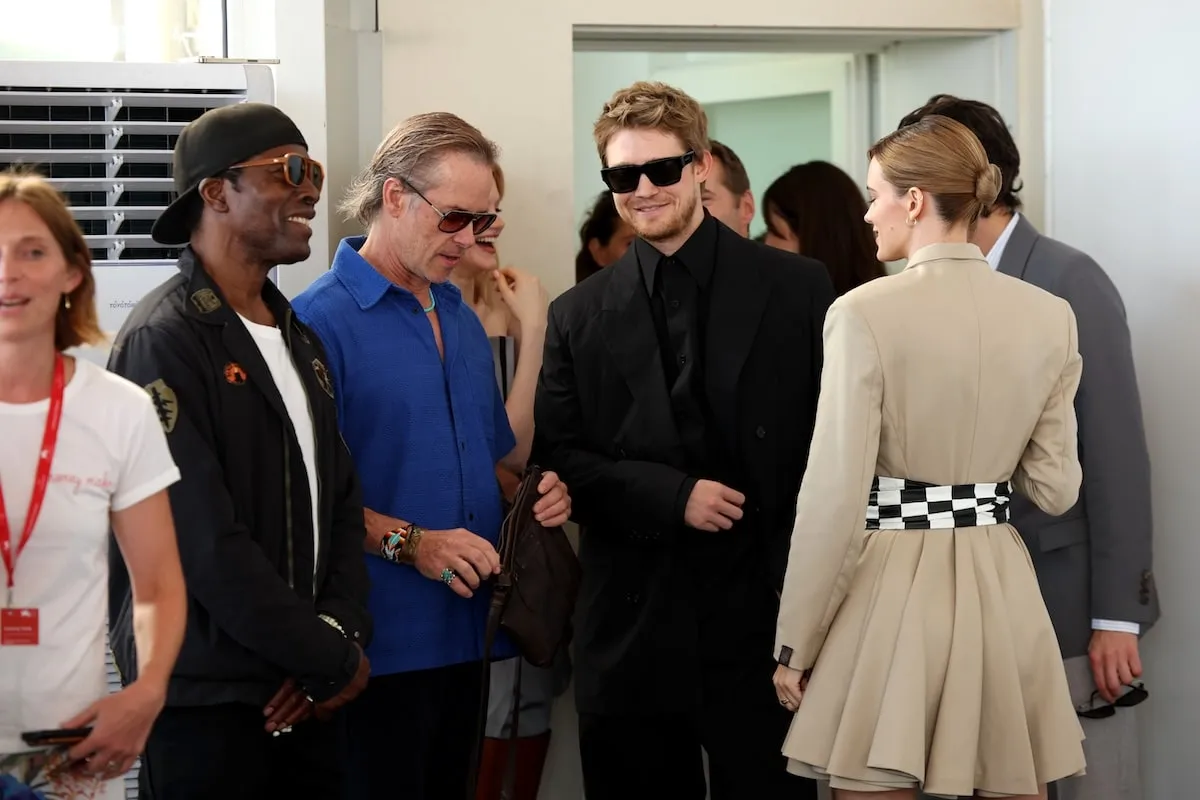 The Brutalist cast, Isaach De Bankole, Guy Pearce, Joe Alwyn, and Stay Martin, gather together in Venice before a photocall