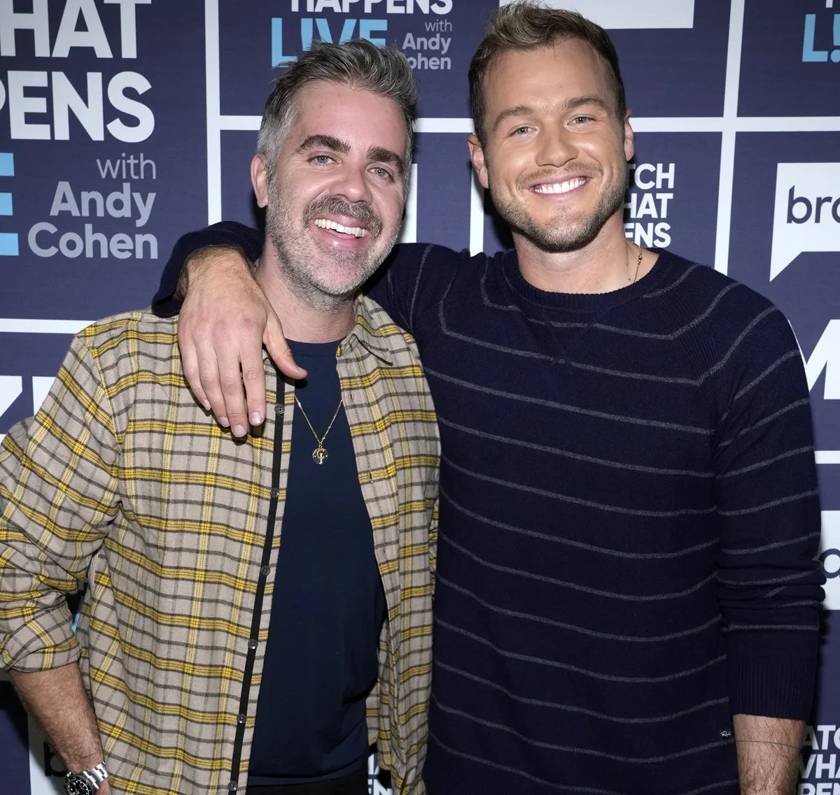 Jordan C. Brown and Colton Underwood appear for 'Watch What Happens Live With Andy Cohen