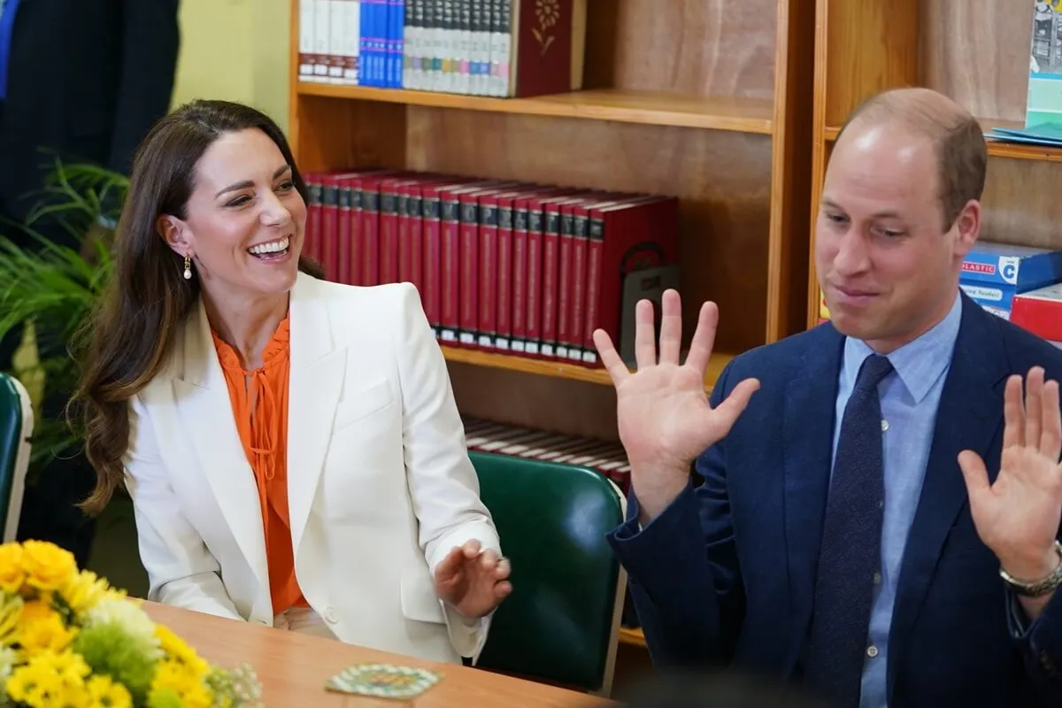 Kate Middleton and Prince William during a visit to Shortwood Teacherss College in Kingston, Jamaica