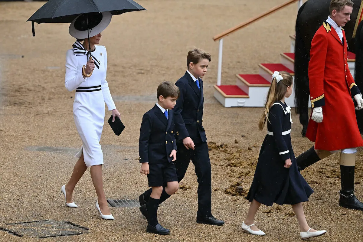 Kate Middleton, who will 'rest quietly, as George, Charlotte, and Louis return to school, walks with her children at Trooping the Colour