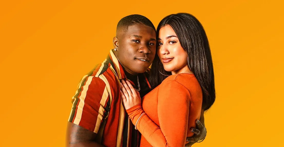 Portrait of Kerok and Britney from “Life After Lockup” on yellow background