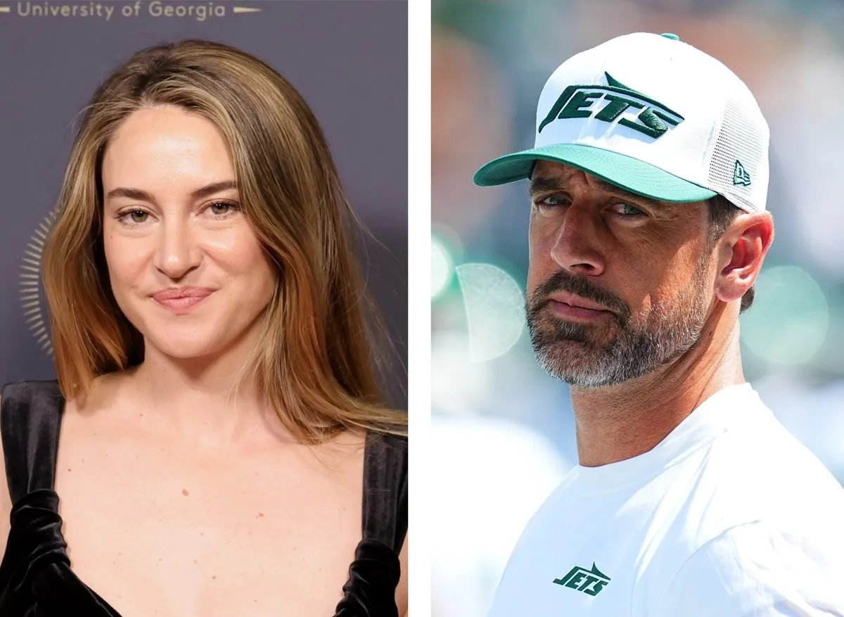 (L) Shailene Woodley at an awards ceremony in Beverly Hills, (R) Aaron Rodgers on the sidelines during a preseason game