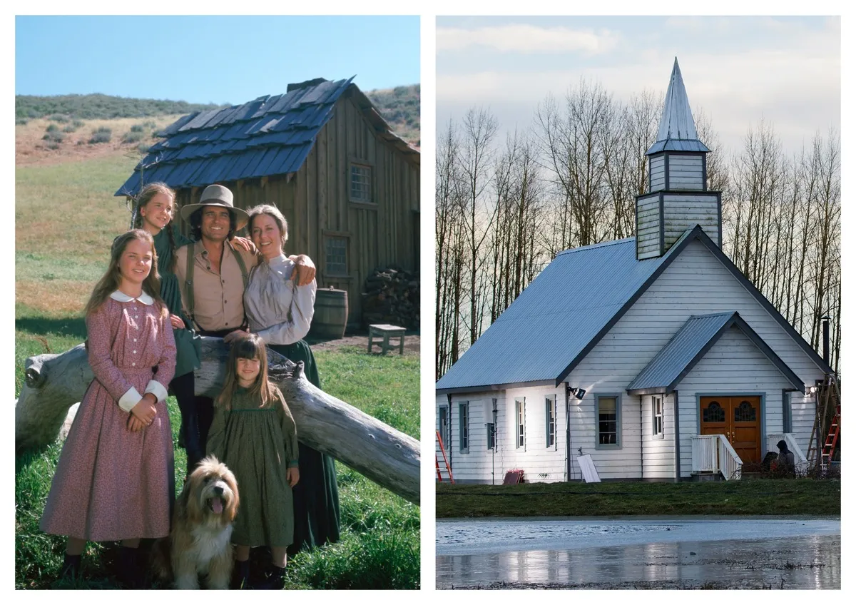 Ingalls family on 'Little House on the Prairie'; view of the church on 'When Calls the Heart'