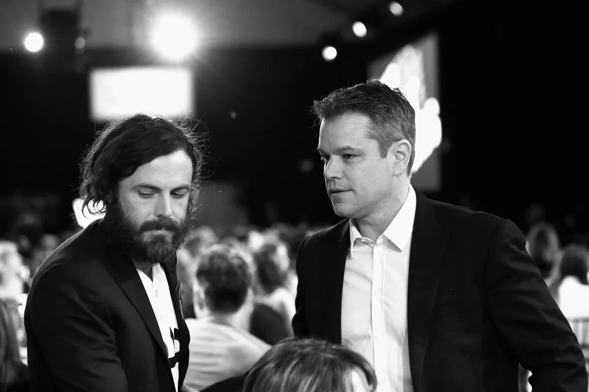 Matt Damon and Casey Affleck during the 2017 Film Independent Spirit Awards.