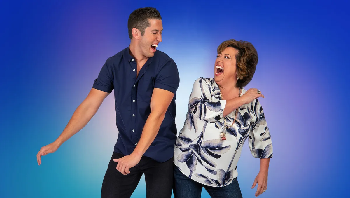 Matt and Kelly from 'I Love a Mama's Boy' Season 4 on a blue background