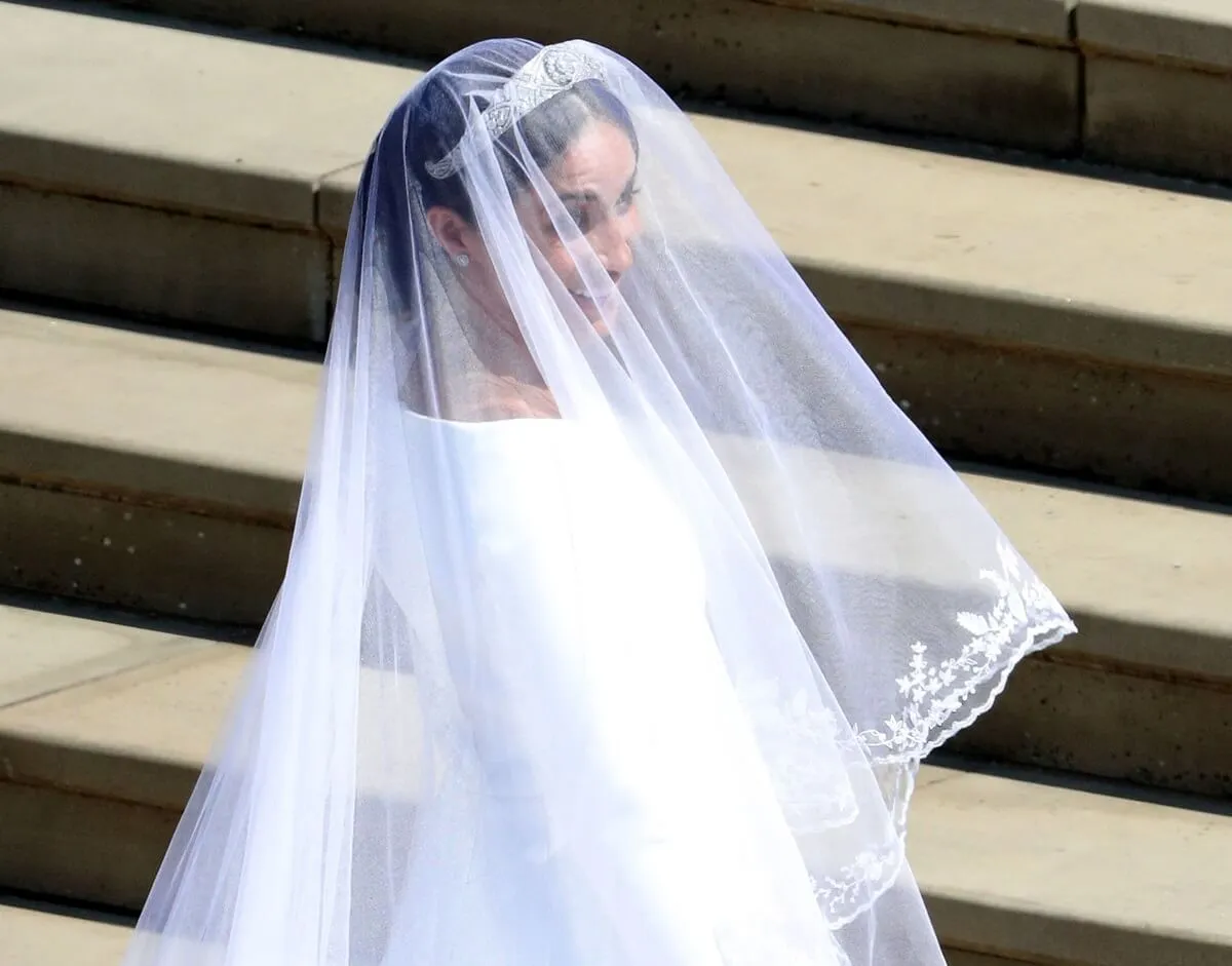 Meghan Markle arrives for her wedding to Prince Harry at St George's Chapel, Windsor Castle