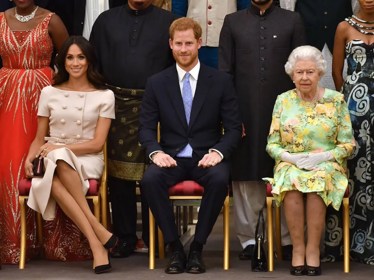 Meghan Markle, Prince Harry, and Queen Elizabeth II