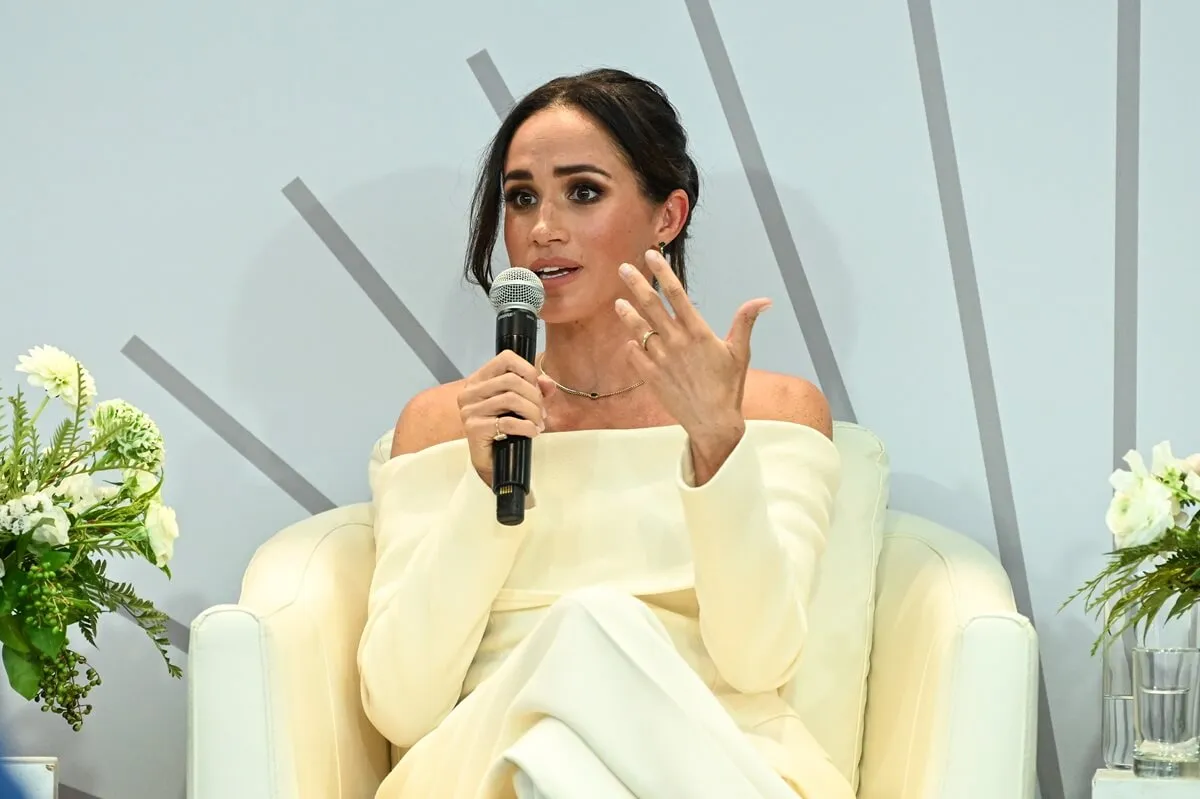 Meghan Markle speaks onstage during the World Mental Health Day Festival in New York City